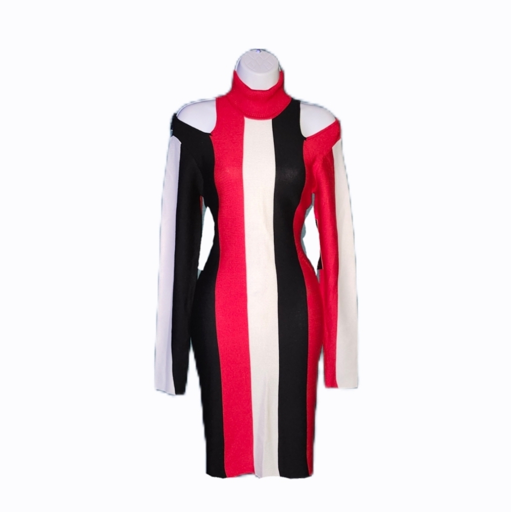 Almost Famous | Striped Off Shoulder Dress - Picture 3 of 6